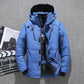 Weißer Entendaunenparka für Männer - Warme Winterjacke- Kostenlose Lieferung