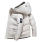 Stylische Daunenjacke mit Kapuze aus Baumwolle für Männer