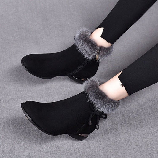 Modische, warme, dicke und rutschfeste Stiefeletten für Frauen