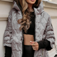 Frauen sagten, Patchwork-Baumwolljacke mit Kapuze für Herbst und Winter