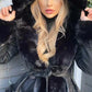 Women's Hooded Patchwork Lapel Warm Jacket
