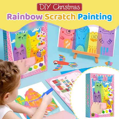 🔥🎁 2+1 GRATIS!!🥳💞 50K+ VERKAUFT! ⚡🌈 Regenbogen-Kratzbild-Set – 35-teiliges kreatives Bastelset für Kinder ✨
