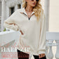 ⏳Begrenzte Zeit 50% Rabatt💥Sweatshirt mit überschnittenen Schultern und Reißverschluss für Damen