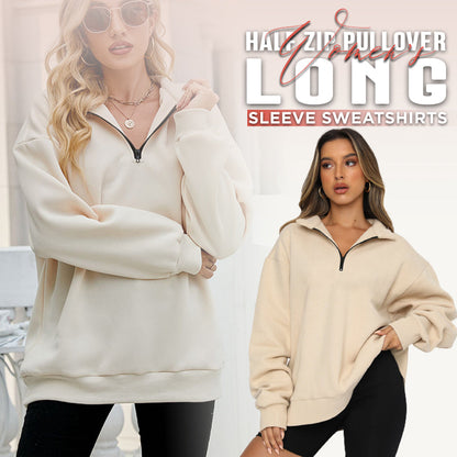 ⏳Begrenzte Zeit 50% Rabatt💥Sweatshirt mit überschnittenen Schultern und Reißverschluss für Damen