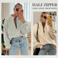 ⏳Begrenzte Zeit 50% Rabatt💥Sweatshirt mit überschnittenen Schultern und Reißverschluss für Damen