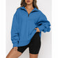 ⏳Begrenzte Zeit 50% Rabatt💥Sweatshirt mit überschnittenen Schultern und Reißverschluss für Damen