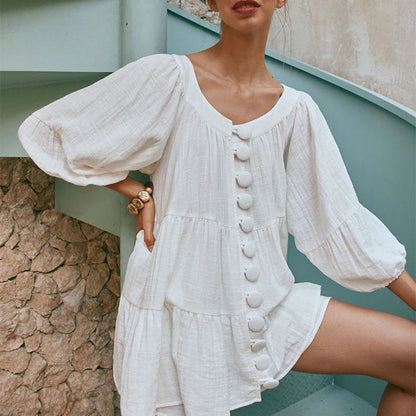 ⏳Begrenzte Zeit 50% Rabatt💥Stylisches 2-teiliges Set aus Top und passender Shorts für Damen
