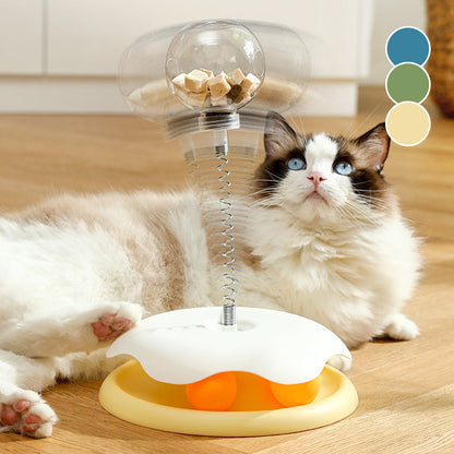 ⏳Begrenzte Zeit 50% Rabatt💥Interaktiver Katzen-Drehteller mit auslaufendem Futterball und Feder