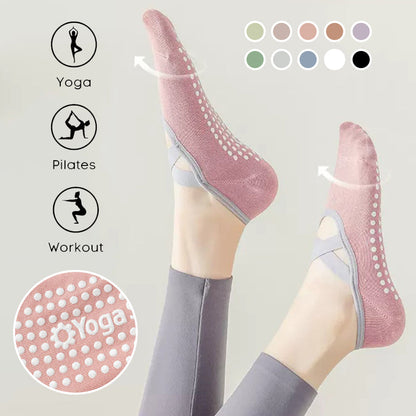 ⏳Begrenzte Zeit 50% Rabatt💥Atmungsaktive, weiche, rutschfeste Yogasocken mit Buchstabendruck