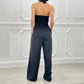 ⏳Begrenzte Zeit 50% Rabatt💥Ärmlös Jumpsuit med Breda Ben och Knäppning för Kvinnor