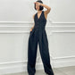⏳Begrenzte Zeit 50% Rabatt💥Ärmlös Jumpsuit med Breda Ben och Knäppning för Kvinnor