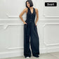 ⏳Begrenzte Zeit 50% Rabatt💥Ärmlös Jumpsuit med Breda Ben och Knäppning för Kvinnor