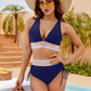 💃Urlaubsangebot 50 % RABATT💃Bikini-Sets mit hoher Taille und Bauchkontrolle in Farbblock-Optik