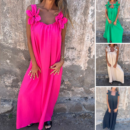 ⏳Begrenzte Zeit 50% Rabatt💥Elegantes Maxikleid mit Blumenmuster und Trägern für Damen