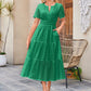 ⏳Begrenzte Zeit 50% Rabatt💥Elegantes Damen Kleid mit V-Ausschnitt und Ösen