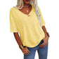 ⏳Begrenzte Zeit 50% Rabatt💥Einfarbiges T-Shirt mit V-Ausschnitt für Damen [Im Angebot und schneller Versand!]