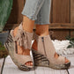 ⏳Begrenzte Zeit 50% Rabatt💥【EU 35-43】👡Damen-Sandalen mit offener Zehenpartie und Plateau-Keilabsatz und Quaste