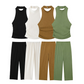 ⏳Begrenzte Zeit 50% Rabatt💥Damen 2er Set mit sexy rückenfreiem ärmellosem Oberteil und elastischer Taille Lässige Hose mit weitem Bein