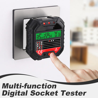 ⏳Zeitlich begrenztes Angebot⏳ Digitaler Steckdosentester, EU-Ausführung – batterielos, LCD mit grüner/roter Anzeige, 90–250 V AC und RCD-Testfunktion