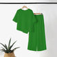 ⏳Begrenzte Zeit 50% Rabatt💥Zweiteiliges Damen-Set aus Top mit asymmetrischem Saum und Hose mit weitem Bein