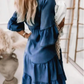 ⏳Begrenzte Zeit 50% Rabatt💥👗Sommerkleid mit Rüschenbesatz und V-Ausschnitt – Leichter Denim-Look