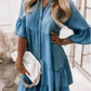 ⏳Begrenzte Zeit 50% Rabatt💥👗Sommerkleid mit Rüschenbesatz und V-Ausschnitt – Leichter Denim-Look
