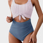 🏖️💓2025 Sommer-Hot-Sale - 50% Rabatt🩱Einteiliger Badeanzug mit gerafftem Knoten und Bauchkontrolle