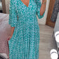 ⏳Begrenzte Zeit 50% Rabatt💥Bohemian Casual Print V-Ausschnitt Langes Kleid