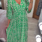 ⏳Begrenzte Zeit 50% Rabatt💥Bohemian Casual Print V-Ausschnitt Langes Kleid