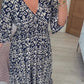 ⏳Begrenzte Zeit 50% Rabatt💥Bohemian Casual Print V-Ausschnitt Langes Kleid