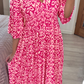 ⏳Begrenzte Zeit 50% Rabatt💥Bohemian Casual Print V-Ausschnitt Langes Kleid