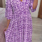⏳Begrenzte Zeit 50% Rabatt💥Bohemian Casual Print V-Ausschnitt Langes Kleid