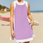 💃Sommer-Hot-Sale 50 % Rabatt💓Damen-Freizeit-Oberteile mit Farbblock-Design, ärmellos, passend zu Shorts mit Taschen