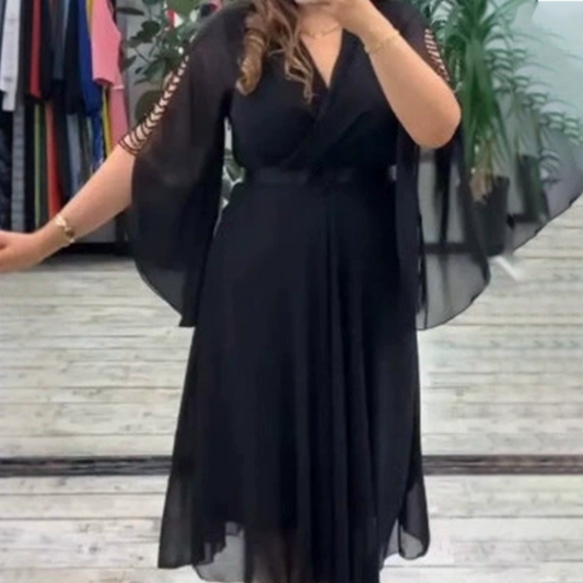 ⏳Begrenzte Zeit 50% Rabatt💥👗Elegantes Kleid mit V-Ausschnitt für Frauen