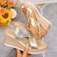 ⏳Begrenzte Zeit 50% Rabatt💥Glänzende Espadrille-Keilsandalen für Damen