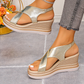⏳Begrenzte Zeit 50% Rabatt💥Glänzende Espadrille-Keilsandalen für Damen