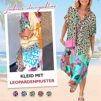 ⏳Begrenzte Zeit 50% Rabatt💥Lockeres, atmungsaktives Kleid mit Leopardenmuster