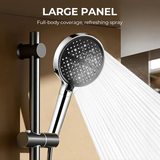 🚿Verstellbarer Hochdruck-Duschkopf mit 15-cm-Panel und 7 Sprühmodi