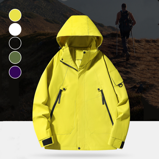 ⏳Begrenzte Zeit 50% Rabatt💥Outdoor-Jacke mit Kapuze, wasserdicht, winddicht, solider Reißverschluss