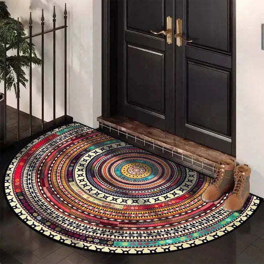 📢📢60 %  RABATT !! ⏰Boho-Stil halbkreisförmige Türmatte - rutschfeste weiche Bodenmatte