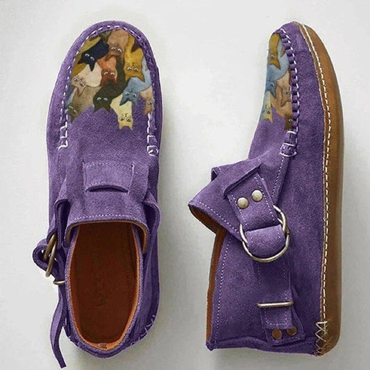 Freizeitschuhe für Damen mit süßem Katzen-Print