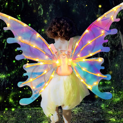 🎄 Weihnachts-Hot Sale 2026 🎁 Aufladbare elektrische Feenflügel mit LED-Lichtern und Musik 🧚‍♀️