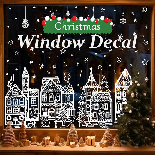 🎅Frühweihnachtsangebote – 50 % RABATT🎄Weihnachtsdorf-Fensterbilder-Set
