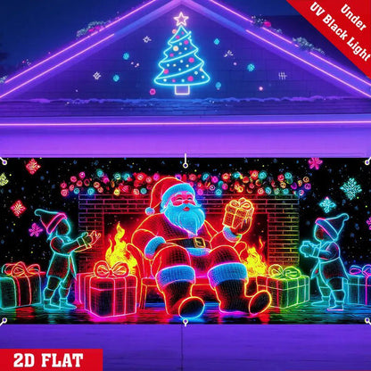 UV-fluoreszierendes Weihnachtsbanner 🎅🎄 - Schaffen Sie die perfekte Kulisse für Ihre Weihnachtsfeier!