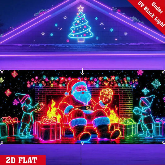 UV-fluoreszierendes Weihnachtsbanner 🎅🎄 - Schaffen Sie die perfekte Kulisse für Ihre Weihnachtsfeier!