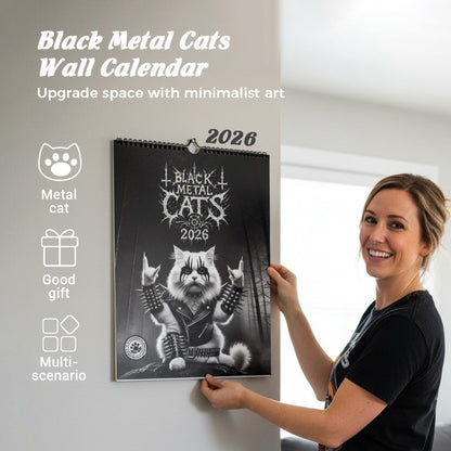 🐱✨ 2026 Schwarzes Metall-Katzenkalender – Einzigartige Ästhetik & Funktionalität für Ihr Zuhause! ✨