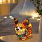 LED-Tischlampe mit farblich abgesetzter Welpenstatue.