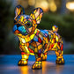 LED-Tischlampe mit farblich abgesetzter Welpenstatue.