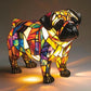 LED-Tischlampe mit farblich abgesetzter Welpenstatue.