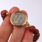🛡️Ein treuer Begleiter für Schutzgeister✨Armband aus Naturholzperlen mit St.-Benedikt-Motiv🎁Verstellbar, für Damen und Herren geeignet